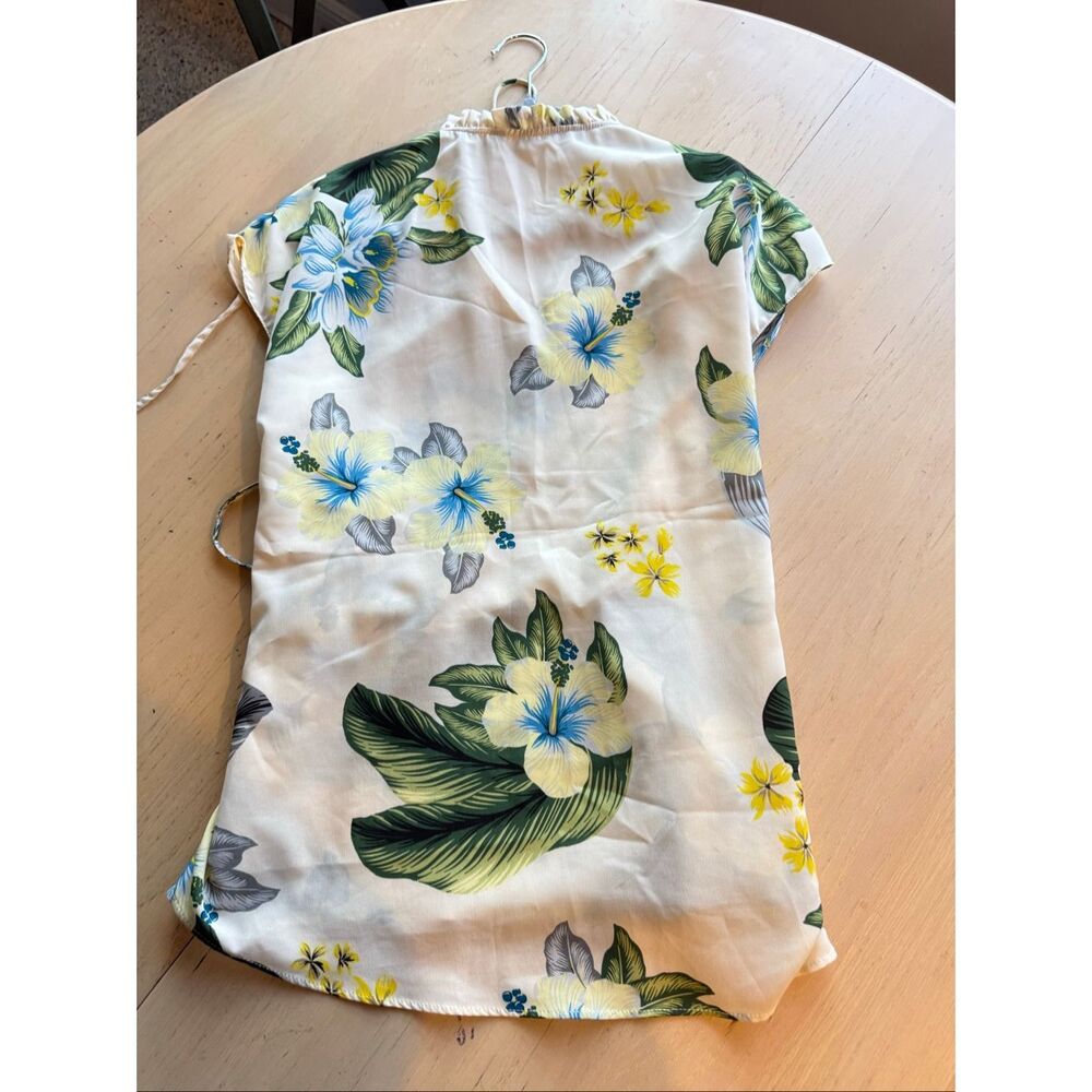 Zara Tropical Print Blouse SZ M - Picture 10 of 10